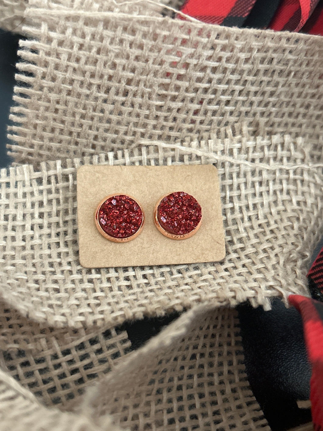 Red Crystal Studs