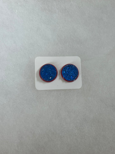 Blue Druzy Studs