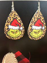 Load image into Gallery viewer, Grinch Teardrop Earrings